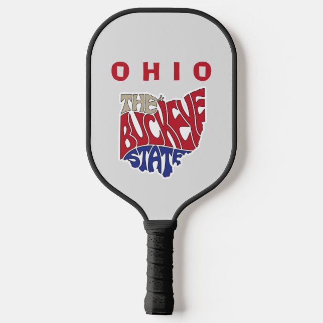 Raquette De Pickleball Ohio surnom Word Art (Verso)