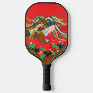 Raquette De Pickleball Oiseau Phoenix Rouge Japonais Vintage Art G.A. Aud