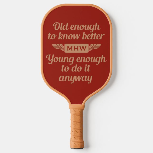 Raquette De Pickleball Old vs. Young custom monogram (Recto)