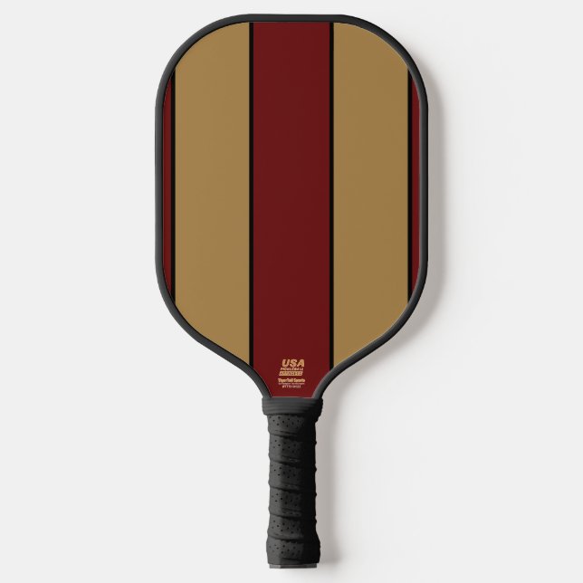 Raquette De Pickleball Or De Noël Classique Et Bandes Rouges (Recto)