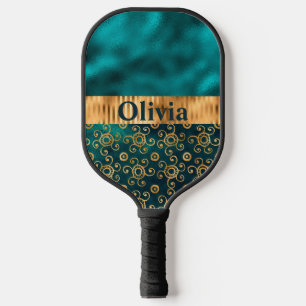 Raquette De Pickleball Or métallique Turquoise personnalisé