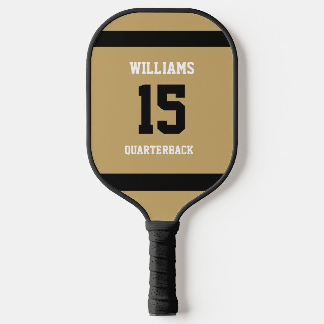 Raquette De Pickleball Or plaqué or et noir (Recto)