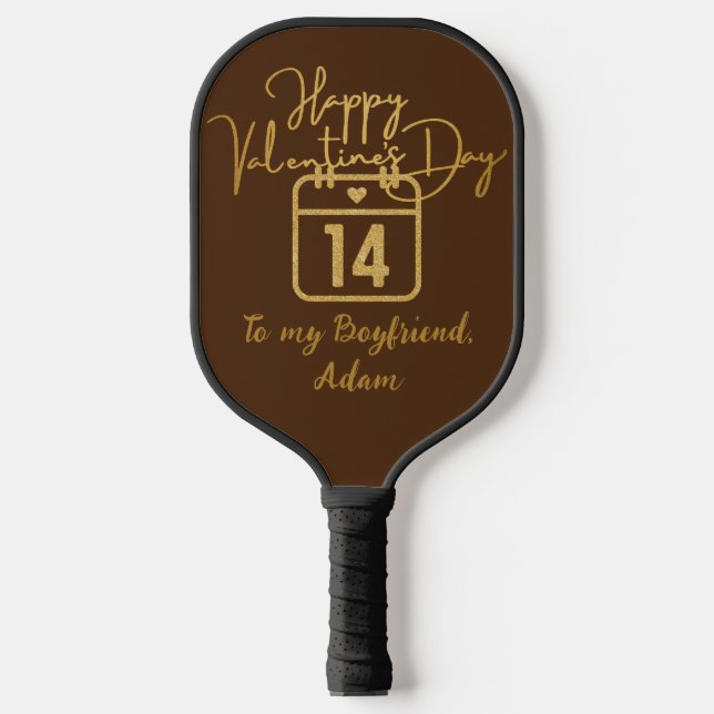 Raquette De Pickleball or rouge valentine couple personnaliser personnali (Recto)