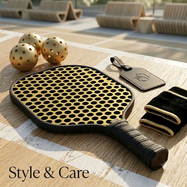 Raquette De Pickleball Or Style Métallisé Doré avec Point Noir (Metallic Gold with Black Dot Style Pickleball Paddle)