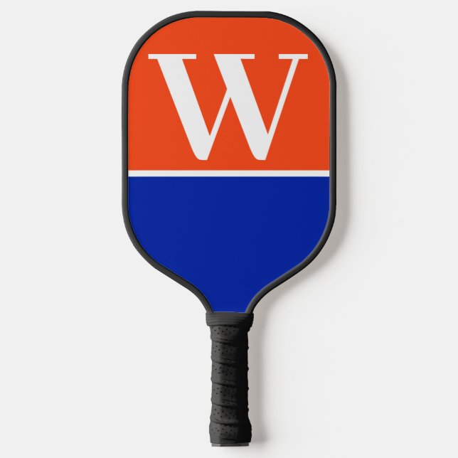 Raquette De Pickleball Orange & Blue College Monogram Pickleball Paddle (Recto)