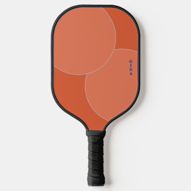 Raquette de Pickleball Orange Deux Tons avec Nom (Recto)