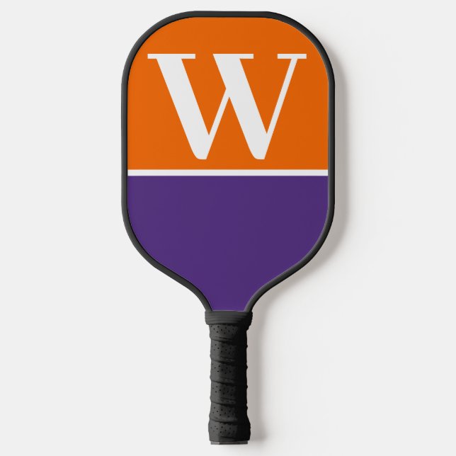 Raquette De Pickleball Orange & Purple College Monogram Pickleball Paddle (Recto)