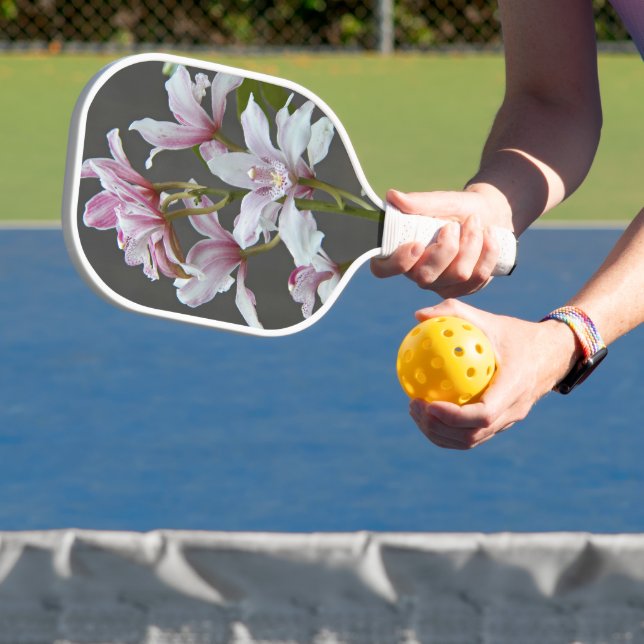 Raquette De Pickleball Orchidées insigne rose Cymbidium Floral (Insitu)