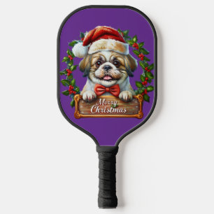 Raquette De Pickleball Ornement de Noël du chien mignon - Joyeux Noël