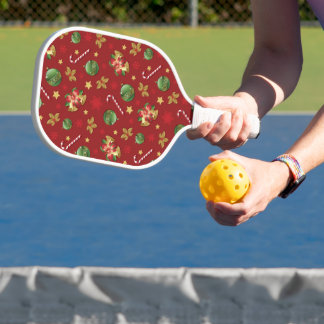 Raquette De Pickleball Ornementation de Noël et Motif Sucre de canne
