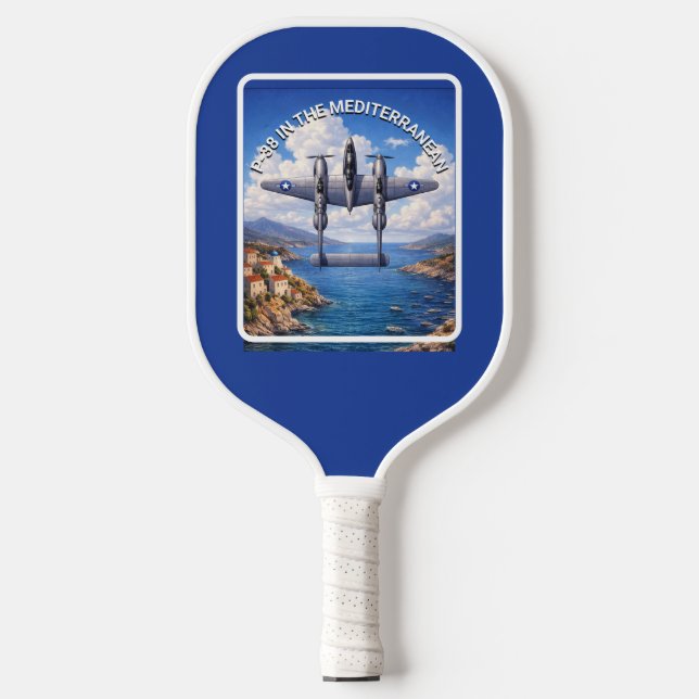 Raquette De Pickleball P-38 Lightning au-dessus de la Méditerranée (Recto)