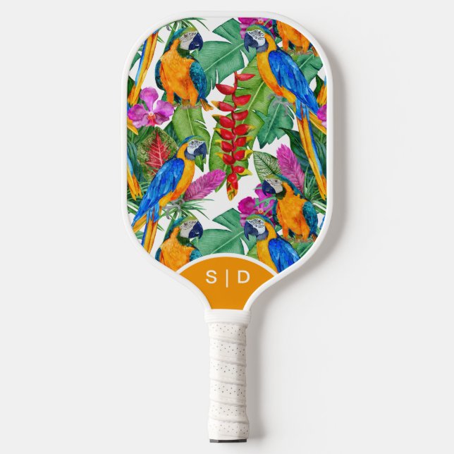 Raquette De Pickleball Paddle blanc de pickleball Macaw Orchid personnali (Recto)