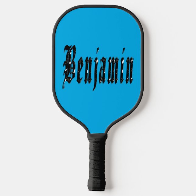 Raquette De Pickleball Paddle de Pickleball avec nom Benjamin de design n (Verso)