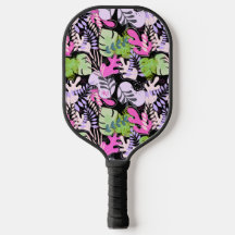 Paddle de Pickleball : Feuilles Abstraits (noir/ve