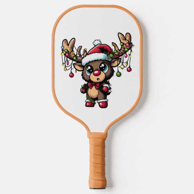Raquette De Pickleball Paddle de Pickleball Reindeer de Noël (Recto)