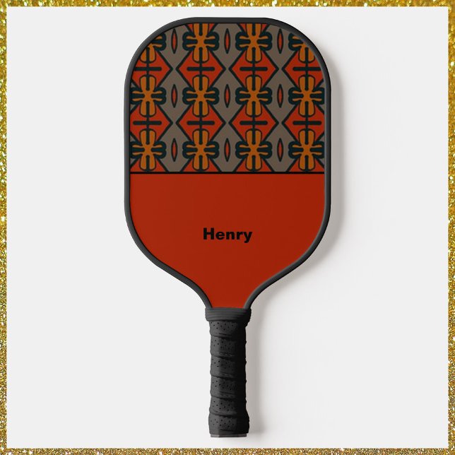 Raquette De Pickleball Paddle Motif de Pickleball Tribal Flair Orange (Créateur téléchargé)