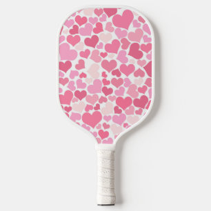 Raquette De Pickleball Paddle Motif Pickleball Coeurs roses