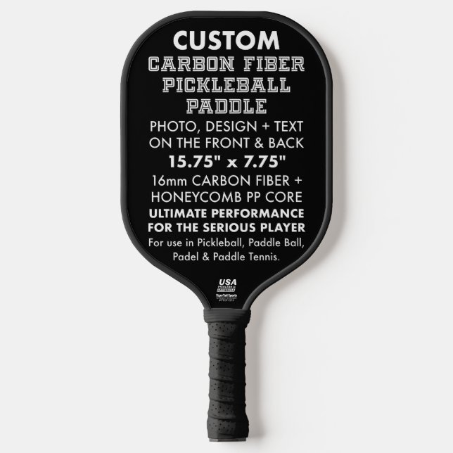 Raquette De Pickleball Paddle personnalisé en fibre de carbone (Recto)