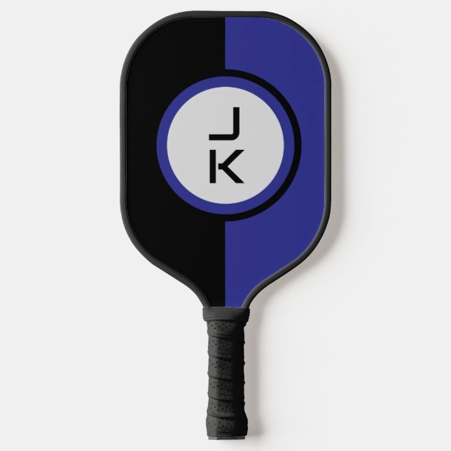 Raquette De Pickleball Pagaie à bascule bleu noir personnalisée (Recto)