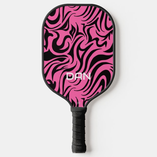 Raquette De Pickleball Pagaie à bascule rose et noir (Recto)