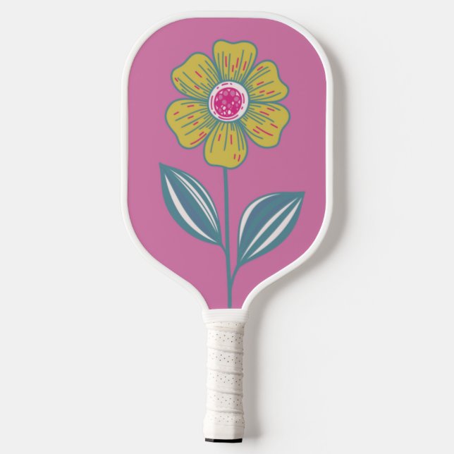 Raquette De Pickleball Pagaie à boule à chiche à fleurs folklorique (Verso)