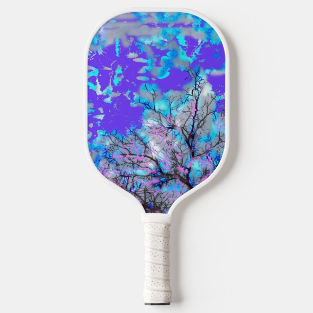 Raquette De Pickleball Pagaie à boule électrique bleu (Recto)