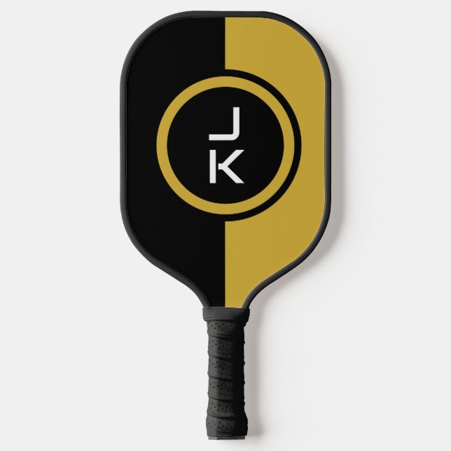 Raquette De Pickleball Pagaie de Pickleball en Or Noir Personnalisé (Recto)