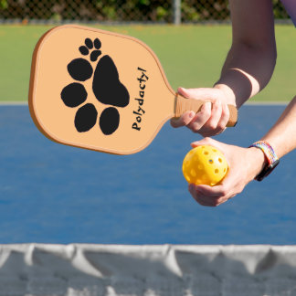 Raquette De Pickleball Pagaie de Pickleball - Pawprint Polydactyle sur Ta