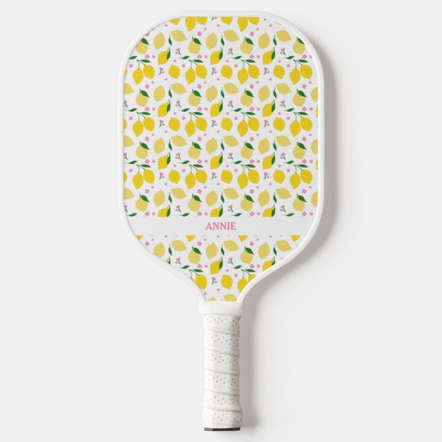 Raquette De Pickleball Pagaie de Pickleball personnalisée En vichy citron (Recto)