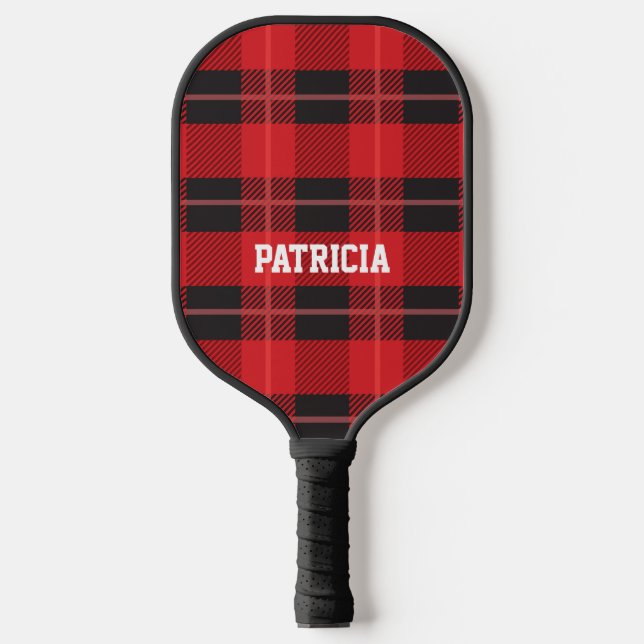 Raquette De Pickleball Pagaie de Pickleball Personnalisée Rouge et Noir (Recto)