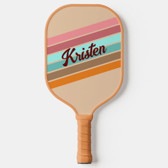 Raquette De Pickleball Pagaie de Pickleball Retro Stripe personnalisée (Recto)