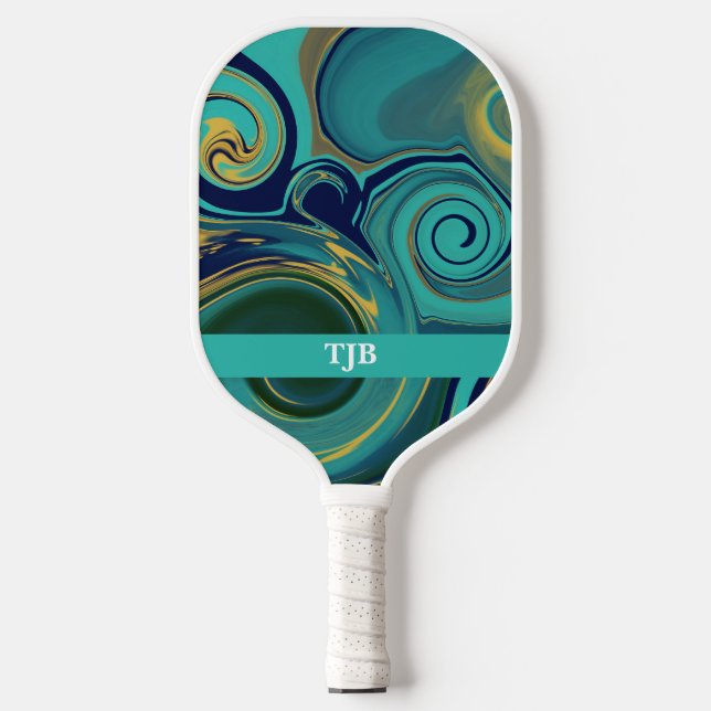 Raquette De Pickleball Pagaie de Pickleball Vert Marine Marbleisé (Recto)