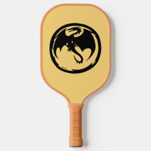 Raquette De Pickleball Pagaie en or Dragon noir et pickleball tan
