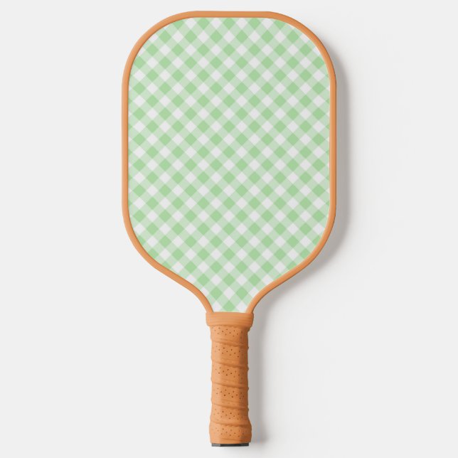 Raquette De Pickleball Pagaie en vichy Pickleball Vert - La Pièce Preppy (Recto)