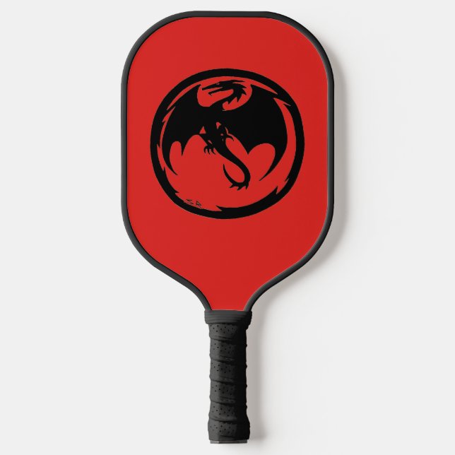 Raquette De Pickleball Pagaie rouge Dragon noir (Recto)