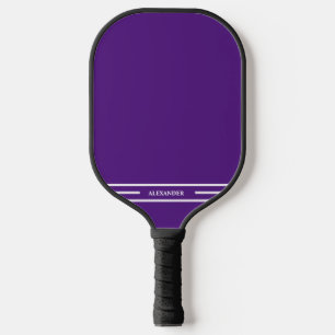 Raquette De Pickleball Pagaie violette et blanche avec nom