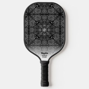 Raquette De Pickleball Paisley Bandana Motif Nom personnalisé Texte Pic