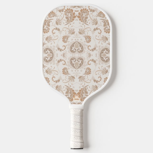 Raquette De Pickleball Paisley en beige esthétique moderne Tan Brown (Recto)