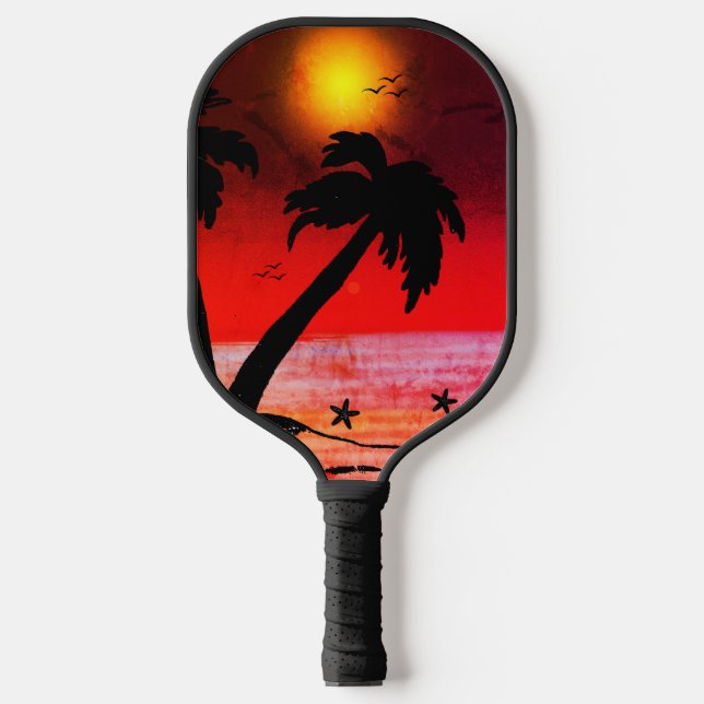 Raquette De Pickleball Palm Trees Plage violet C (Recto)
