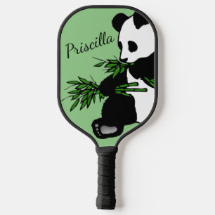 Raquette De Pickleball Panda Géant Mange Bambou Nom Vert