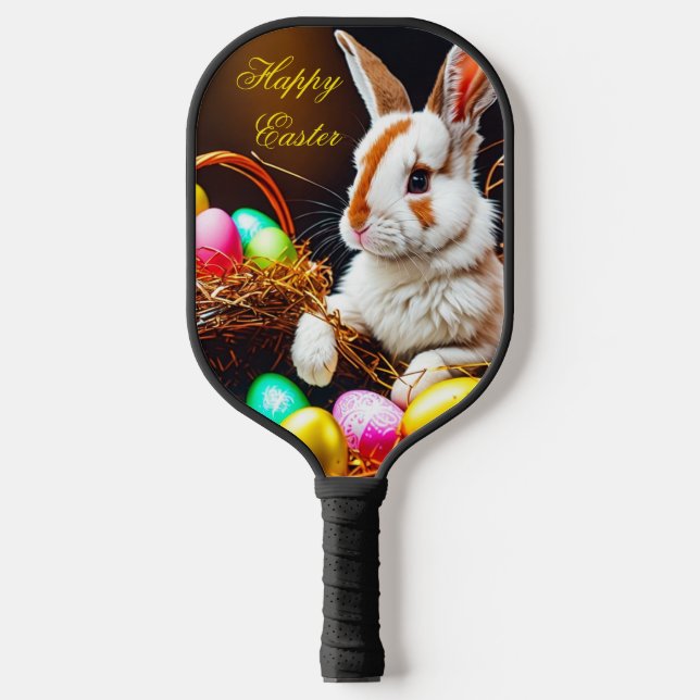 Raquette De Pickleball Panier et oeufs de lapin de Pâques (Recto)
