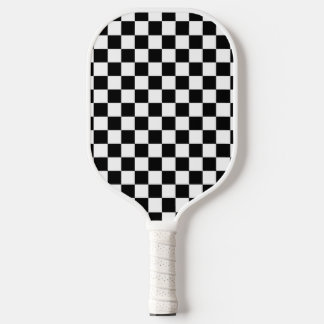 Raquette De Pickleball Panneau de contrôle blanc noir À damiers chèque