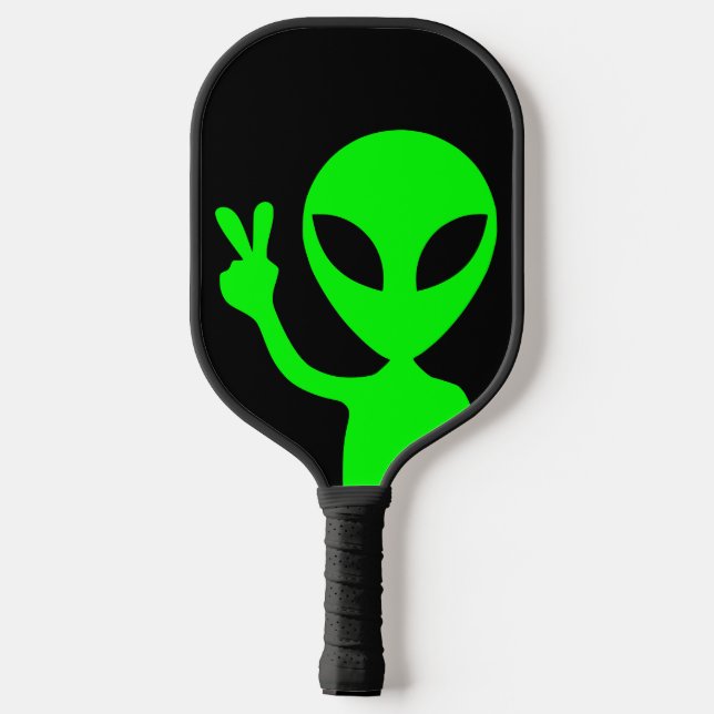 Raquette De Pickleball Panneau de paix Alien vert noir et citron vert (Verso)