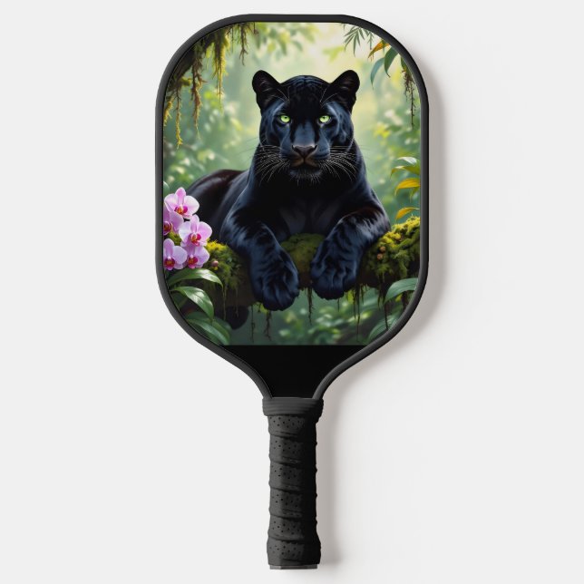 Raquette De Pickleball Panthère noire dans la jungle (Recto)