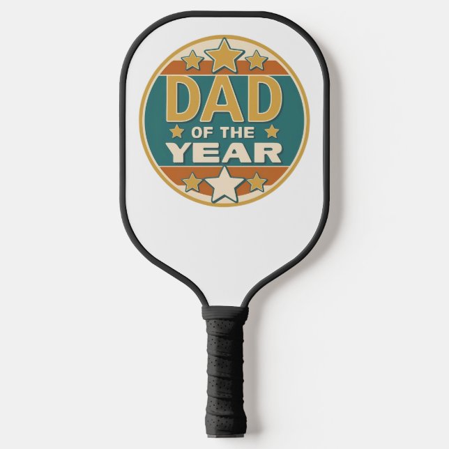 Raquette De Pickleball Papa de l’année Badge rétro - Cadeau de fête du Pè (Recto)