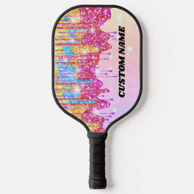Raquette De Pickleball Parties scintillant arc-en-ciel (Recto)