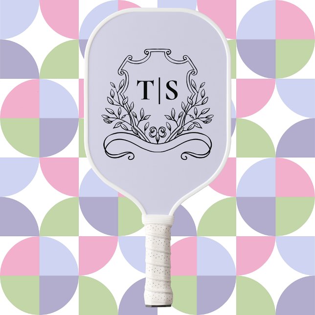 Raquette De Pickleball Pastel Lavender Lilac Monogram Initial Classic (Pastel Lavender Lilac Monogram Initial Classic Pickleball Paddle)