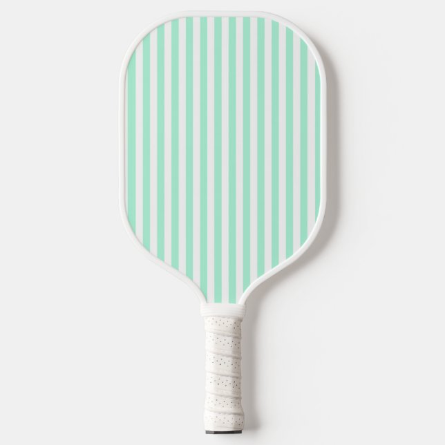 Raquette De Pickleball Pastel Mint Green Stripes Été Gratté (Recto)
