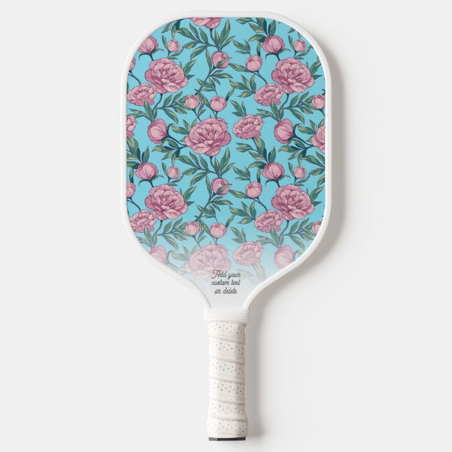 Raquette De Pickleball Patty Pink Floral Pattern Nom du texte personnalis (Recto)