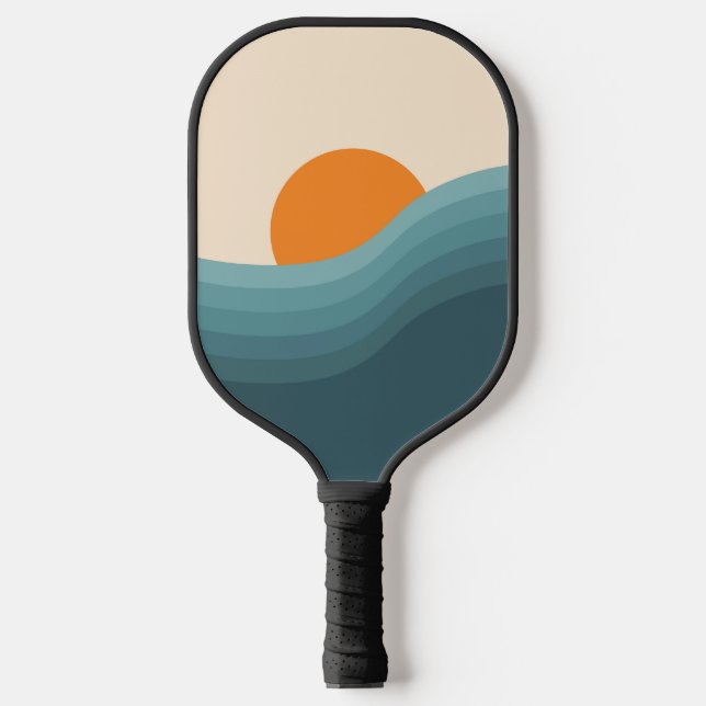 Raquette De Pickleball Paysage abstrait de style rétro (Recto)